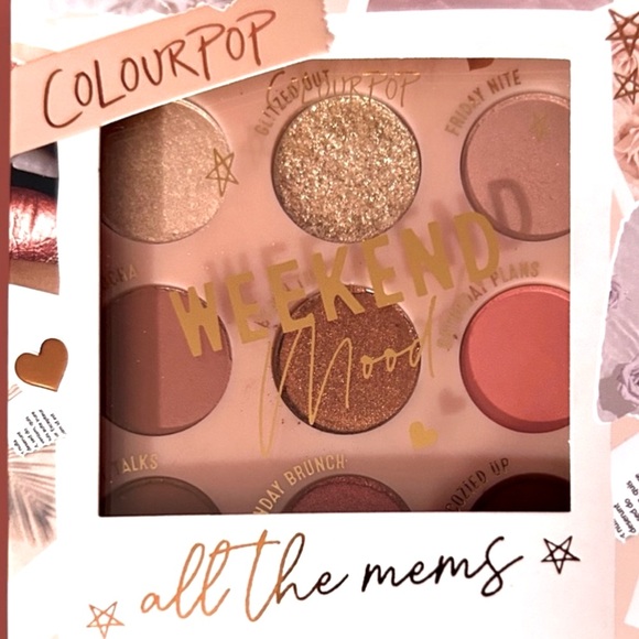 ColourPop Weekend Mood Pressed Powder Eye Shadow Palette Neutrals & Corals NIB - Picture 3 of 13